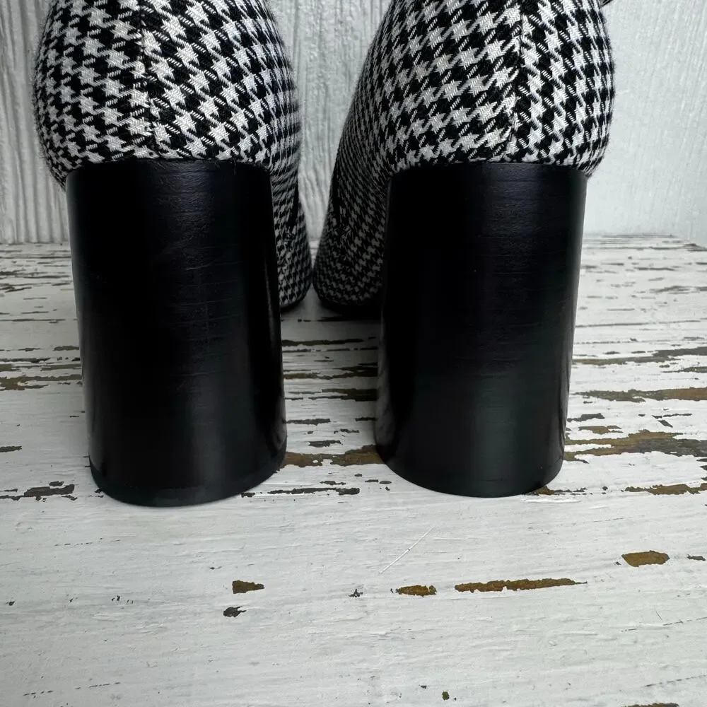 Jeffrey Campbell Coma Houndstooth Pointed Toe Bootie Boots Heel Women's Size 9 - Picture 8 of 10